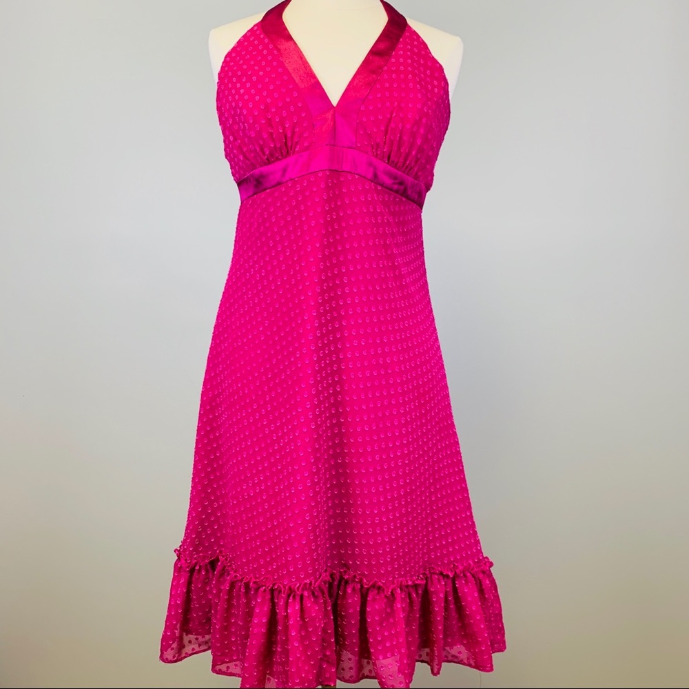 Pink Halter Dress w/ Ruffle Bottom, Size 12